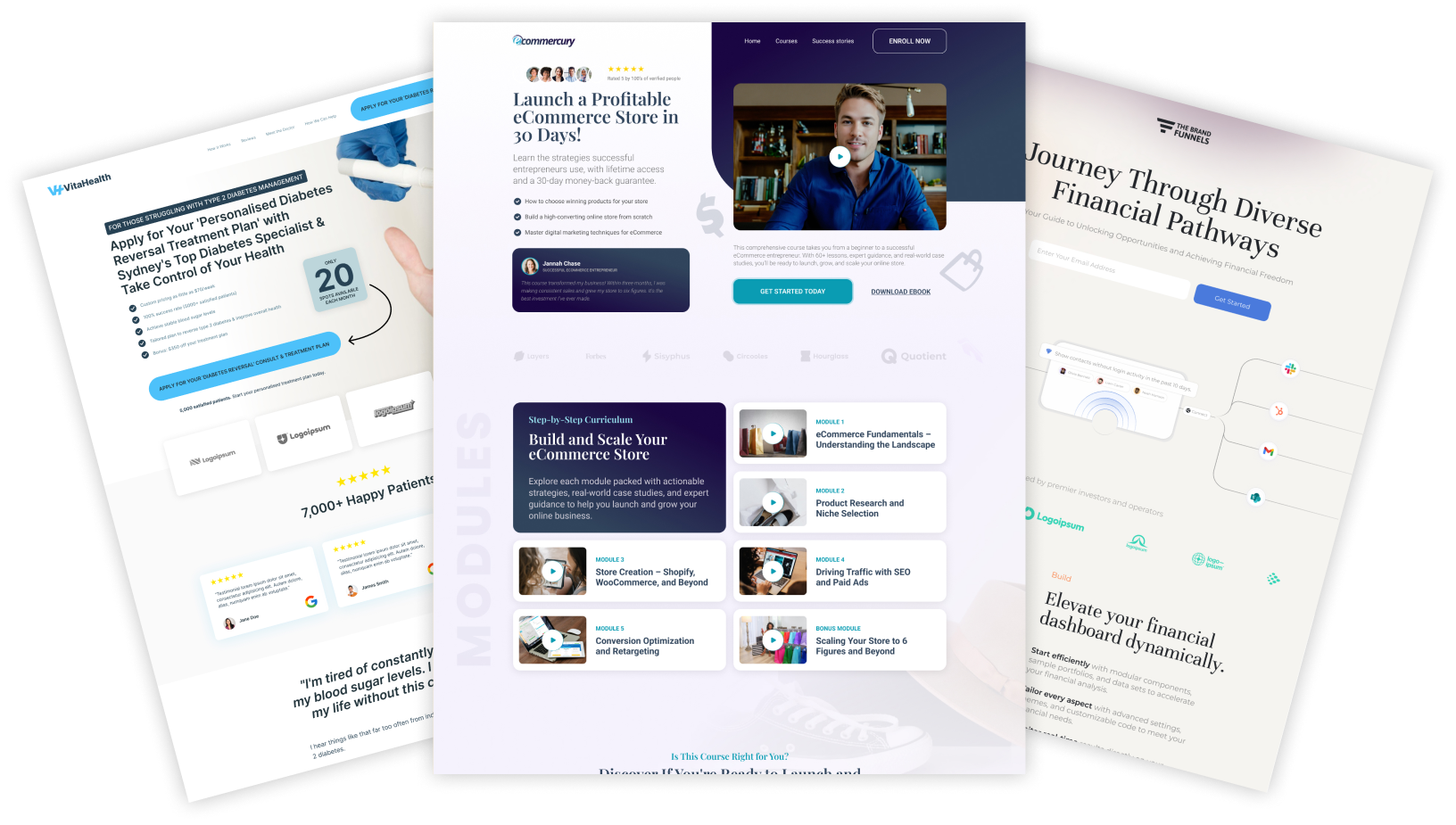 The Kit triple landing page templates.